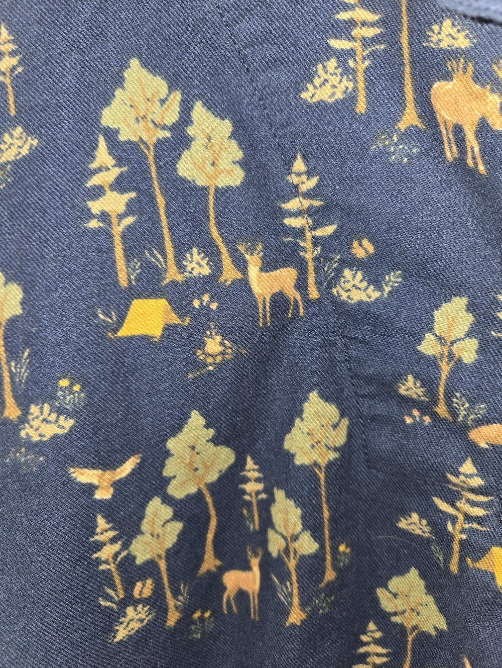 Duluth Trading Co Popover Short Sleeve Camping Theme Flannel Relaxed Shirt 1X - Picture 3 of 4